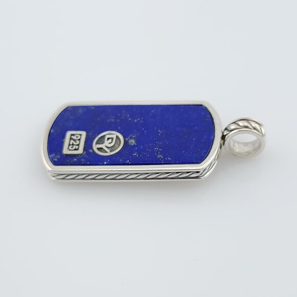 David Yurman Lapis Lazuli and Silver Men's Pendant - Picture 3 of 4